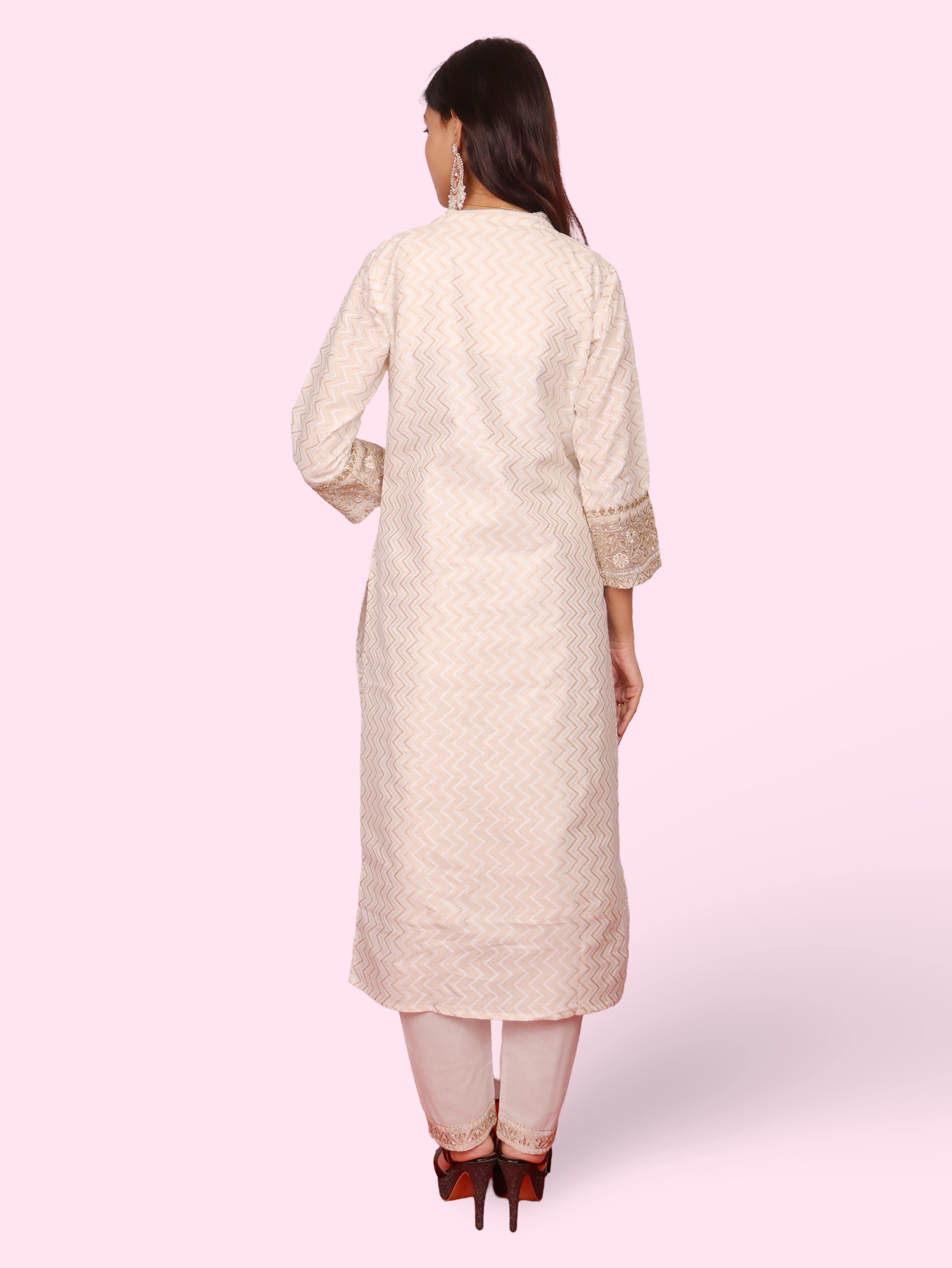 Women's Cotton Kurta-Pant, and Dupatta Set