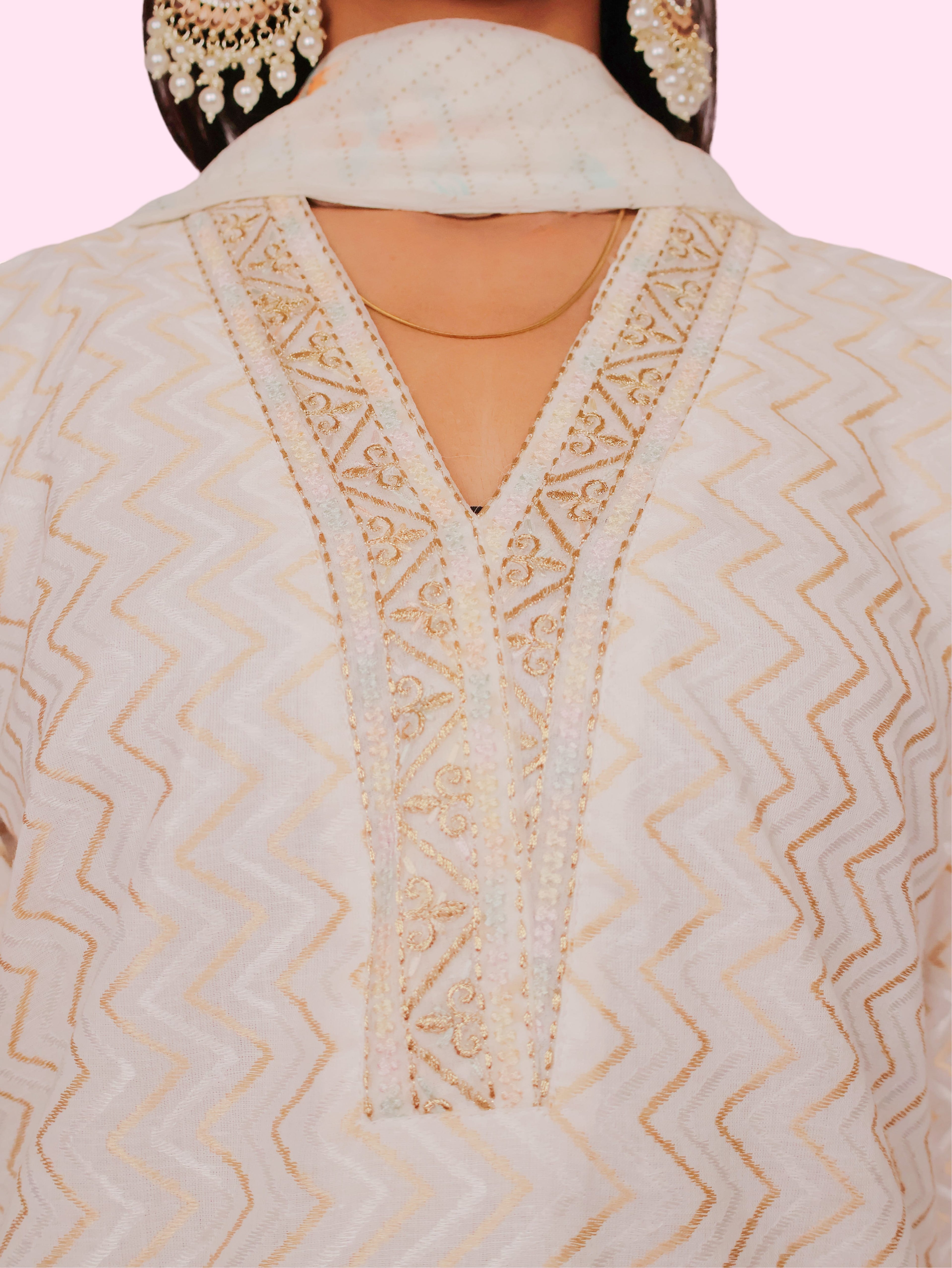 Women's Cotton Kurta-Pant, and Dupatta Set